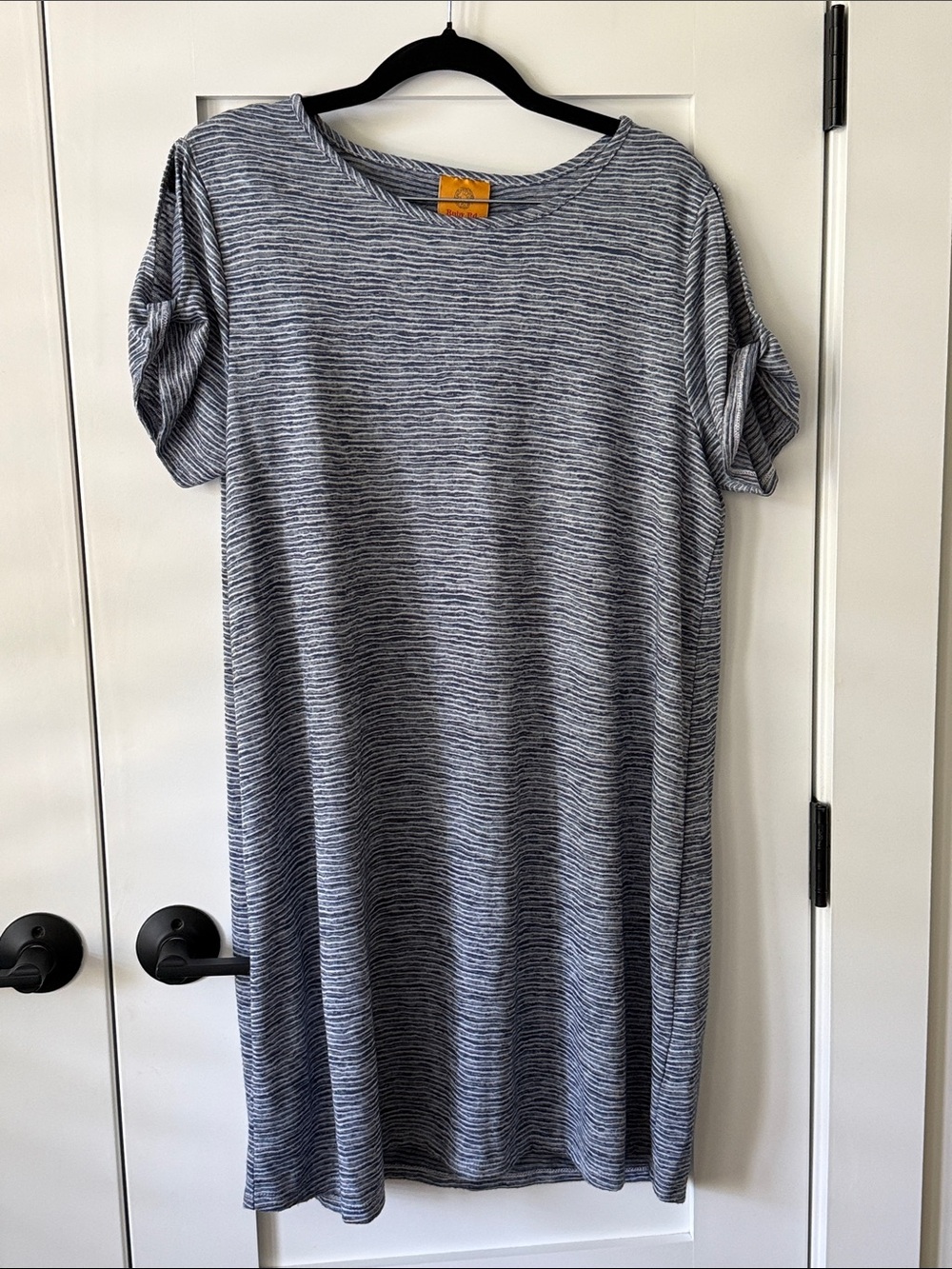 Ruby Rd. Navy & White Striped Midi Shift Dress